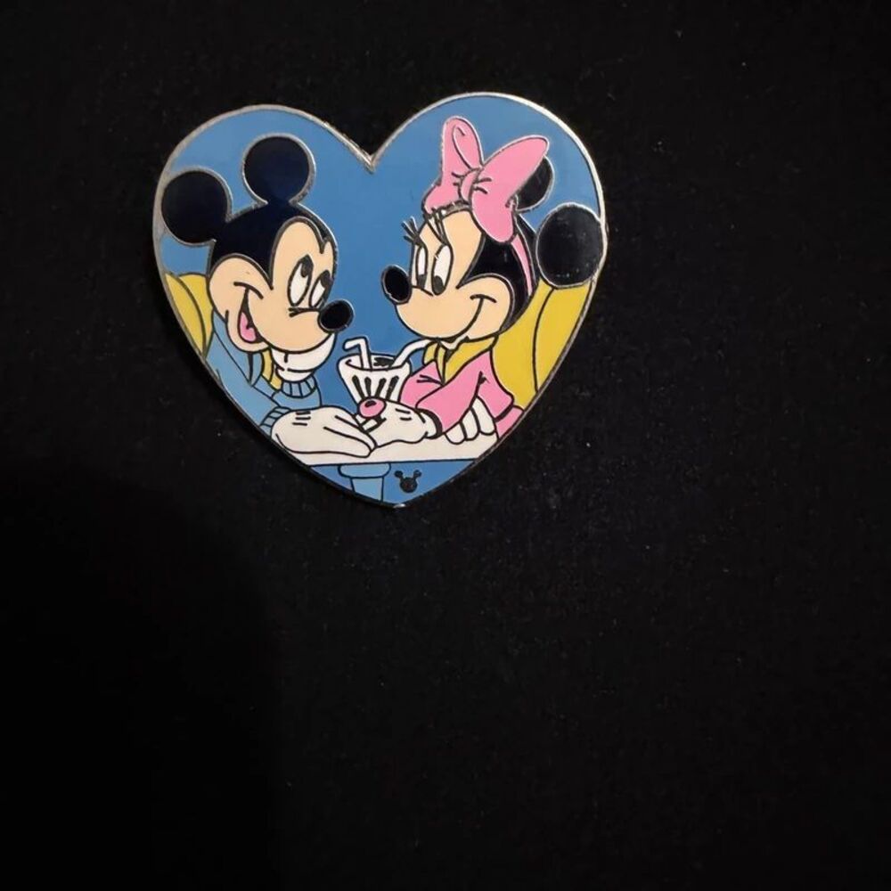 Disney Mickey Minnie Milkshake Sweetheart Heart Hidden Mickey Pin 2007 #50638